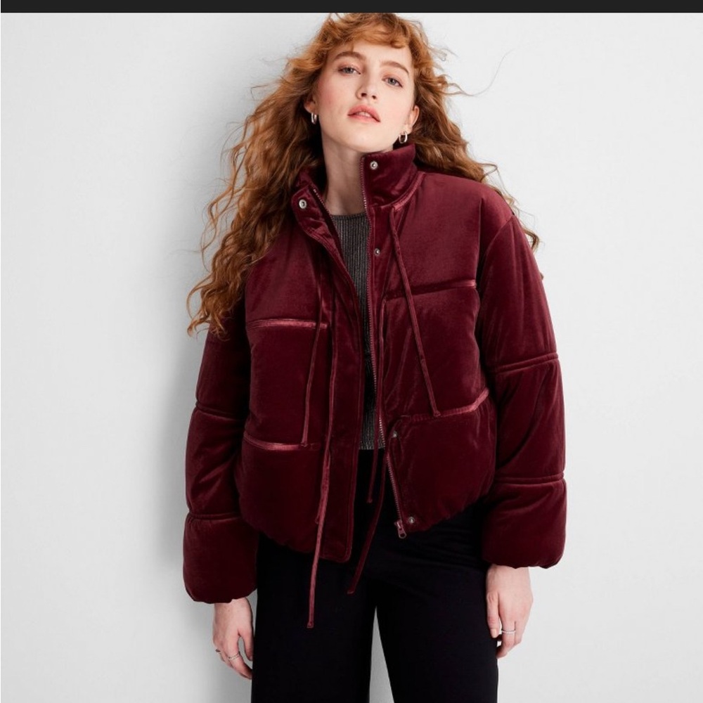 💕Future Collective Jacket with Velvet Texture and High Collar size M - Picture 3 of 7